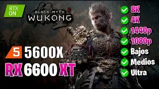 ✅ Black Myth Wukong Benchmark ✅ RX 6600 XT + Ryzen 5 5600X 🔴 8K - 4K - 1440p - 1080p 🔴