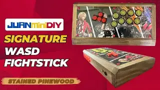 JMD Signature WASD Custom Fightstick in Stained Pinewood | JUANminiDIY