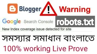 Indexed,Though Blocked By robots.txt ।।  Coverage Issue Detected Problem Solve (Bangla)