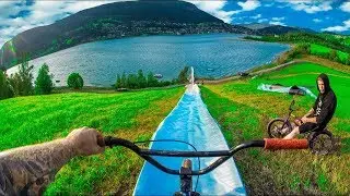 СУПЕР БЫСТРЫЙ СПУСК НА BMX С ВОДНОЙ ГОРКИ!!