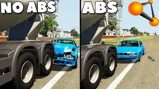 УСПЕЕТ Ли ЗАТОРМОЗИТЬ? | ABS vs No ABS - Beamng Drive