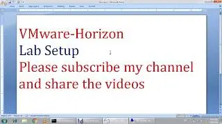 VMWare Horizon Lab Setup