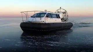 Ice dancing on thin ice with hovercraft Christy 7186 FC