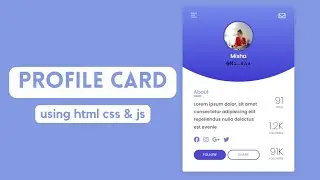 Animated Profile Card Using HTML & CSS & JavaScript