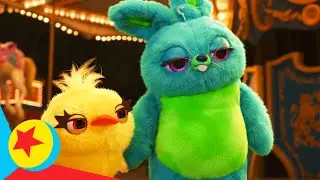 Fluffy Stuff with Ducky & Bunny: Three Heads Clip | Pixar Popcorn | Pixar