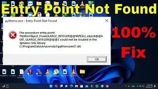 Entry Point Not Found Dynamic Link Library Fixed |100% Fix .