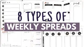 8 TYPES of bullet journal weekly spread layouts | EASY, UNIQUE & FUNCTIONAL!