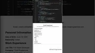 Resume #shorts #short #webdevelopment