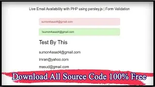 Live Email Availability with PHP using parsley js | Form Validation