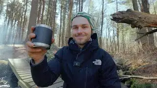 Making pine needle tea in the middle of nowhere