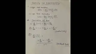 Continuity and Differentiability
