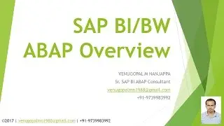 SAP BI-ABAP : Introduction + Course Overview + Fundamentals of SAP BI ABAP Demo Programs