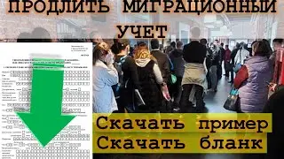 Продлить миграционный учёт. Скачать пустой бланк и образец. Как правильно заполнить МУ по пунктам