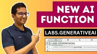 🤖 NEW AI Function in Excel - LABS.GENERATIVEAI (CHATGPT inside Excel Formulas)