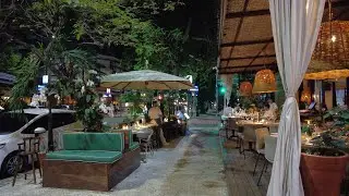 Walking tour Rio de Janeiro 4K. Evening restaurants in Ipanema