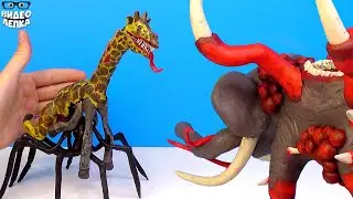 Лепим МОНСТРОВ ЗООЧОСИС 🦒 Жираф и Слон Зомби Zoochosis ► Видео Лепка