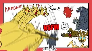 King Ghidorah VS NSFW Art Using Kongs Axe! (Godzilla Comic Dub)