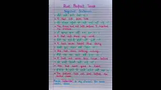 Negative Sentences - Past Perfect Tense in Hindi 