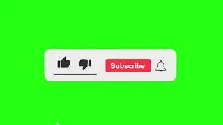 Youtube animated green screen subscribe button with bell icon & like sound, click 1080p