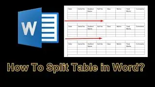 How to split a table in word