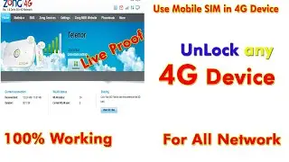 How to UnLock Zong 4G Device for all Network Sim | All Model Live proof 100% Working