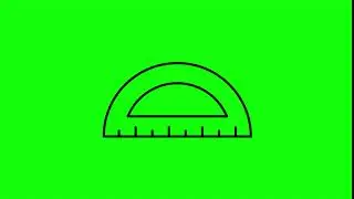 Animated Protractor Icon on Green Screen With Pop-up Sound