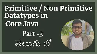 Primitive and Non-Primitive Datatypes in Java - Telugu Part 3