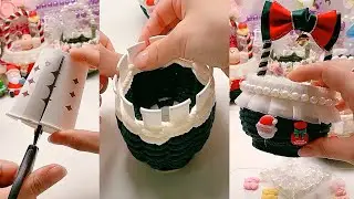 Christmas Themed DIY Basket 🧺 Tutorial Woolen Basket Ideas 💡