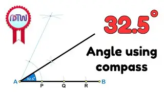 How to construct a 32.5-degree angle using a compass