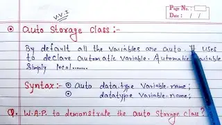 auto storage class in c with example | scope & lifetime of auto storage class | Learn Coding