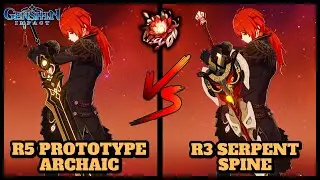 DILUC: R5 PROTOTYPE ARCHAIC VS R3 SERPENT SPINE! (COMPARISON) | Genshin Impact