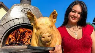 A Whole Pig's Head Fried in the Oven! A Real Delicacy For Meat Connoisseurs 🐷