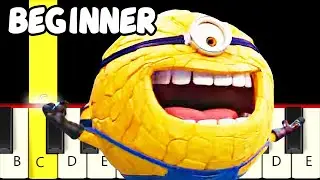 The Mega Minions Song  - Despicable me 4 - Fast and Slow (Easy) Piano Tutorial - Beginner