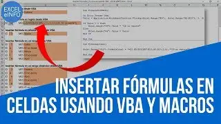 Insert formulas into cells using vba and macros in Excel @EXCELeINFO