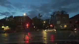 Montreal To Laval in Rainy Evening