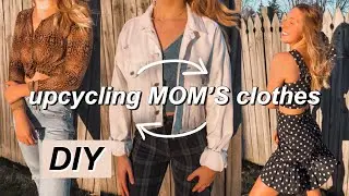STEALING and UPCYCLING my mom's old clothes ~DIY THRIFT FLIP~