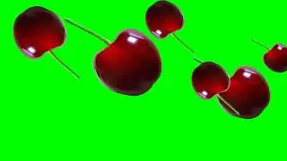 Cherry Fruits Falling Green screen Copyright Free