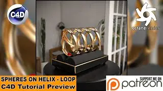 Spheres On Helix - Loop (Cinema 4D - Tutorial Preview)