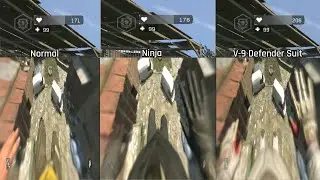 Dying Light Fall Damage Comparison 2 Normal, Ninja and V-9 Defender Suit from Astronaut Bundle DLC