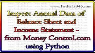 Python: Selenium Import Financials From Money Control