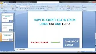 HOW TO CREATE FILES IN LINUX USING CAT AND ECHO IN LINUX