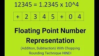 Floating Point Number Representation (Addition, Subtraction) With Chopping  Rounding Technique HINDI