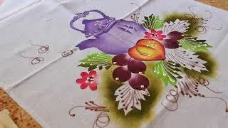Pintando chaleira com molde vazado - ASMR PAINTING