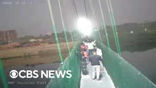 Video shows moment of India bridge collapse that killed more than 130