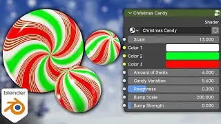 Procedural Christmas Candy Material 🍬 (Blender Tutorial)