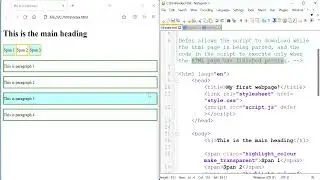 JavaScript 2: From internal to external JavaScript, innerHtml, and the defer attribute.