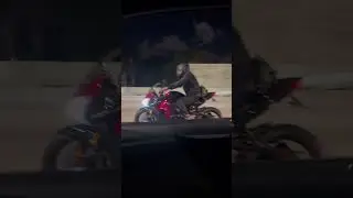 Motorcycle scared of my hellcat lol 😆