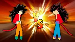 Stickman Warriors Fight - Vegeta SSJ 4 vs Goku SSJ 4