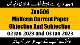 zoo506 midterm current paper 2023 | zoo506 Midterm current paper |