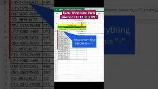 Excel Trick: New Excel Functions TEXTBEFORE!!